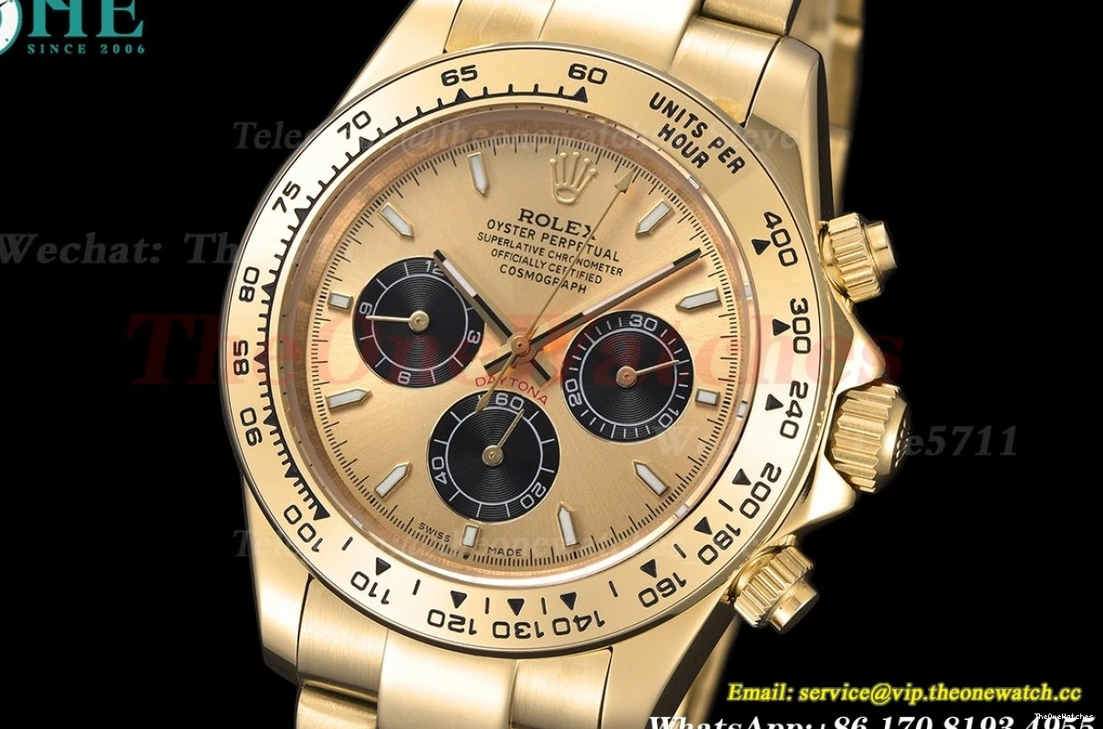 GDF A3836 Daytona 40mm Black Gold YG YG 0129